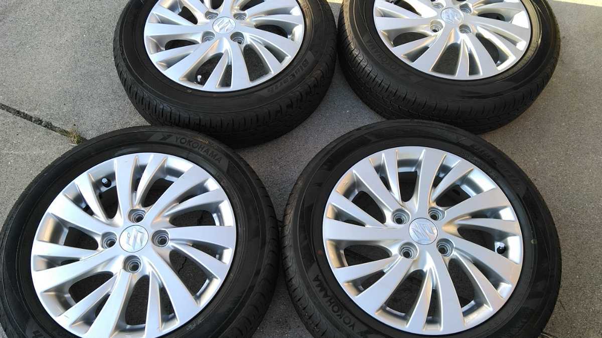 スズキ 純正 ワゴンR スペーシア カスタム ホイール 残溝あり 155/65R14 20年 ヨコハマ ブルーアース ラパン エブリイ アルト パレット等
