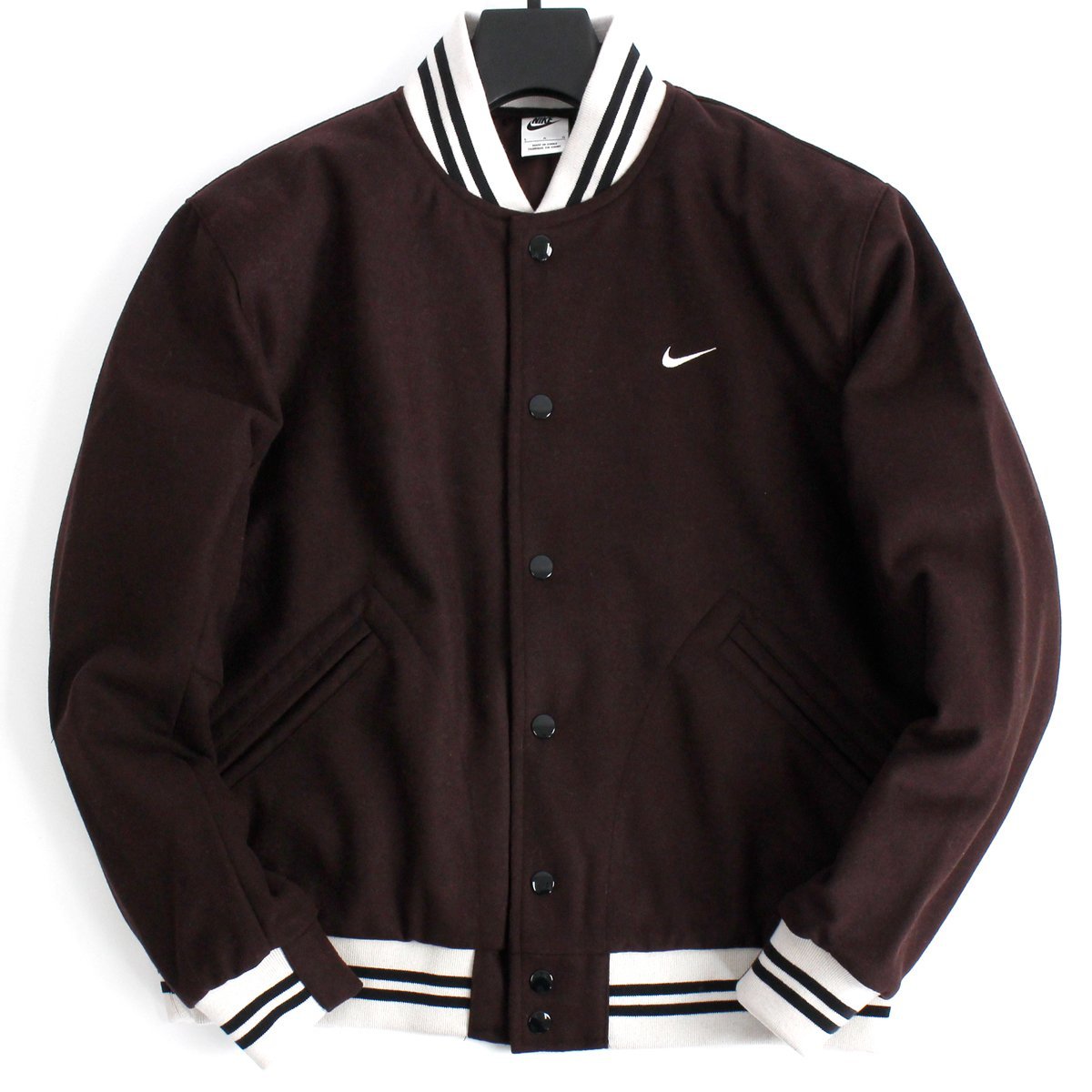 新品 定価2.4万 NIKE ナイキ バーシティ 中綿 ジャケット XL 秋冬 ブルゾン ウール混 メンズ ロゴ刺繍 カジュアル ブラウン ◆SI81