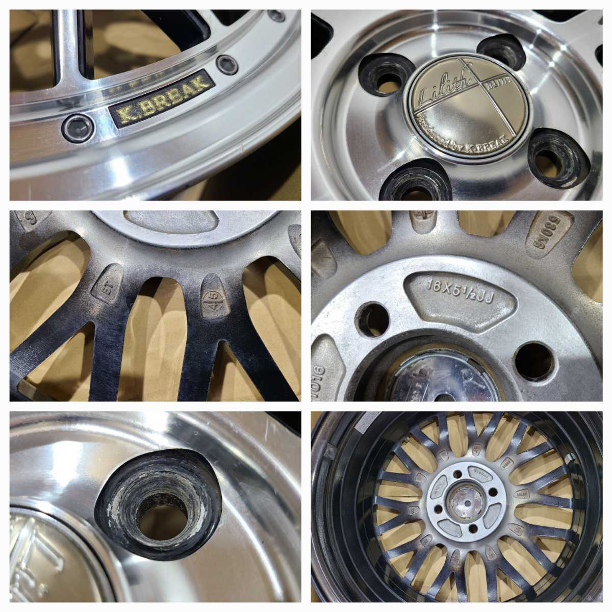 K-BREAK LILITH 16インチ 5.5J 4穴 PCD100 +45 ハブ径約73 