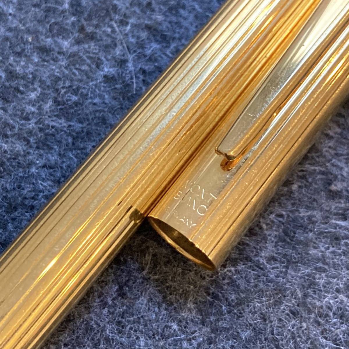 PE1486□MONTBLANC モンブラン 万年筆 ノブレス ゴールドカラー ペン先