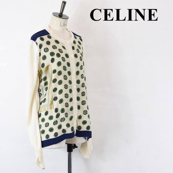 SL AE0032 高級 CELINE セリーヌ フィービー 切り替え 総柄 ニット