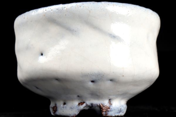 萩焼 茶道具 割高台 共箱 閑忙庵 萩茶碗 茶碗 ☆ 森島一伸