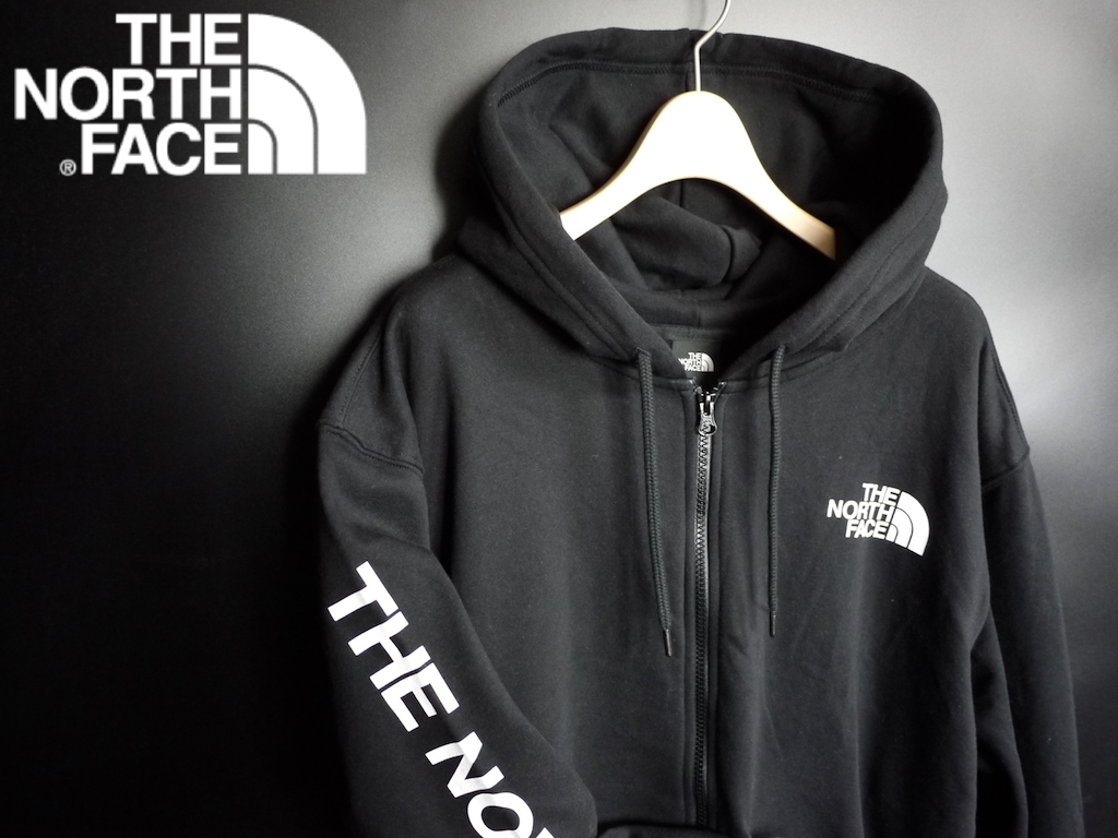 新品 THE NORTH FACE ノースフェイス【Lサイズ】袖ロゴ 80/20 HALF DOME フルジップ HOODIE パーカー /ブラック