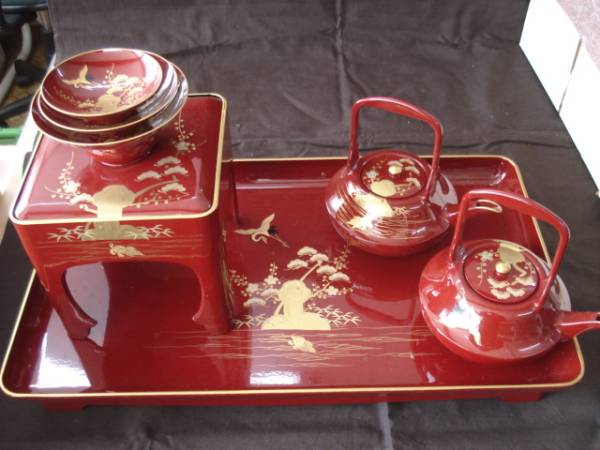 屠蘇器揃え 5点セット +おまけ 松竹梅鶴亀 縁起物 工芸品 漆芸 【公式