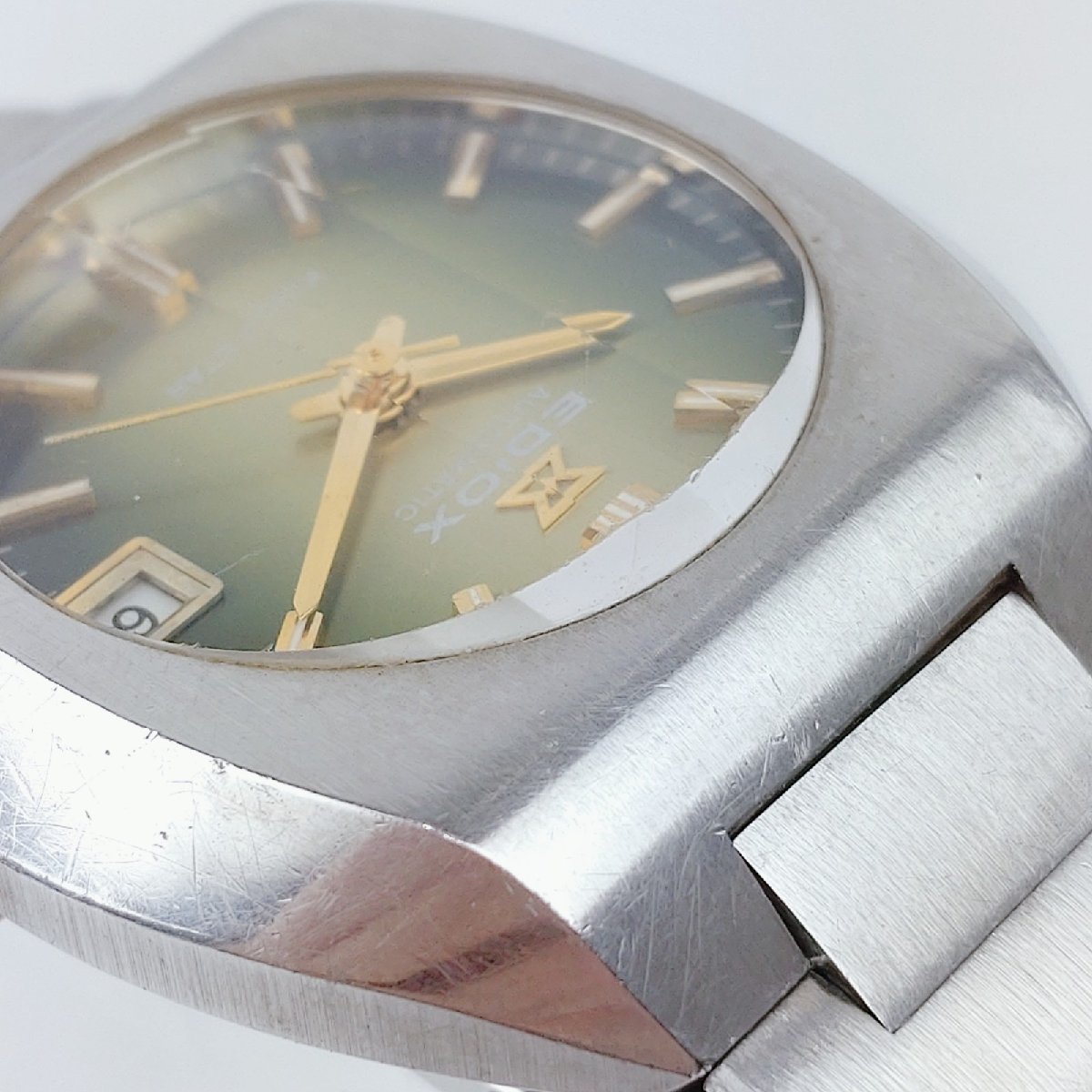 EDOX KING STAR 自動巻き デイト [稼働品] グリーン文字盤 エドックス 