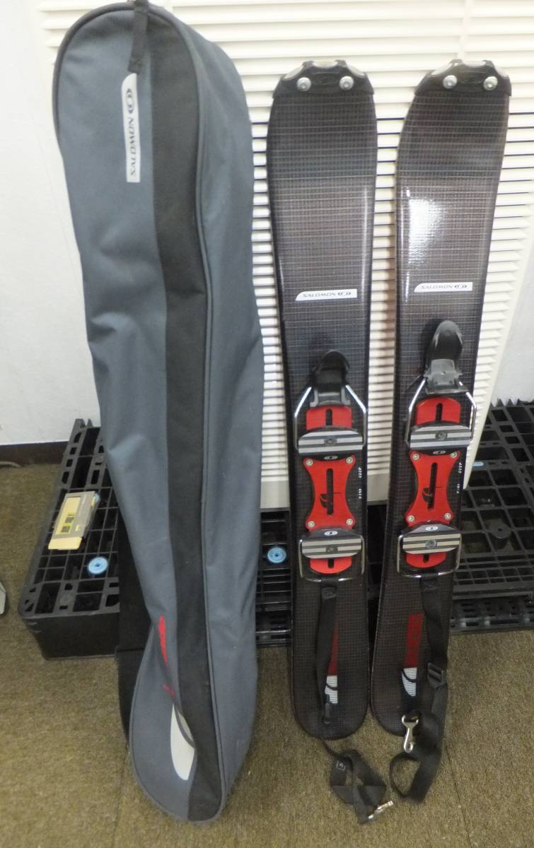 中古 　SALOMON　SBPRO　ショートスキー板 約99㎝ ケース付[1-618] ②◆送料無料(北海道・沖縄・離島は除く)◆ 