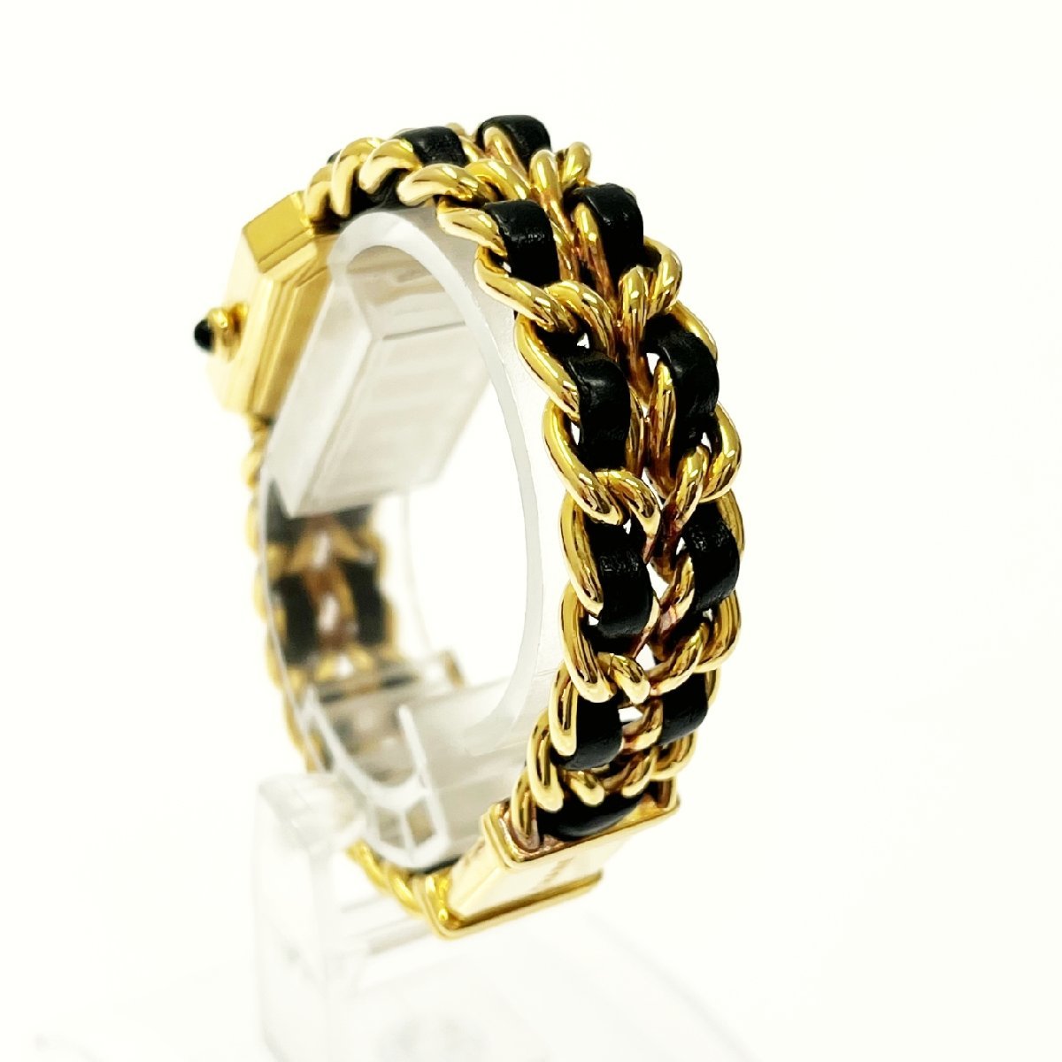 1円スタート】CHANEL シャネル H0001 プルミエールL GP×レザー 