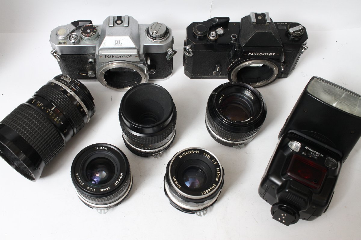 ☆1円～ジャンク品☆Nikon・ニコン ニコマートFT2ボディ等2台/レンズ5 