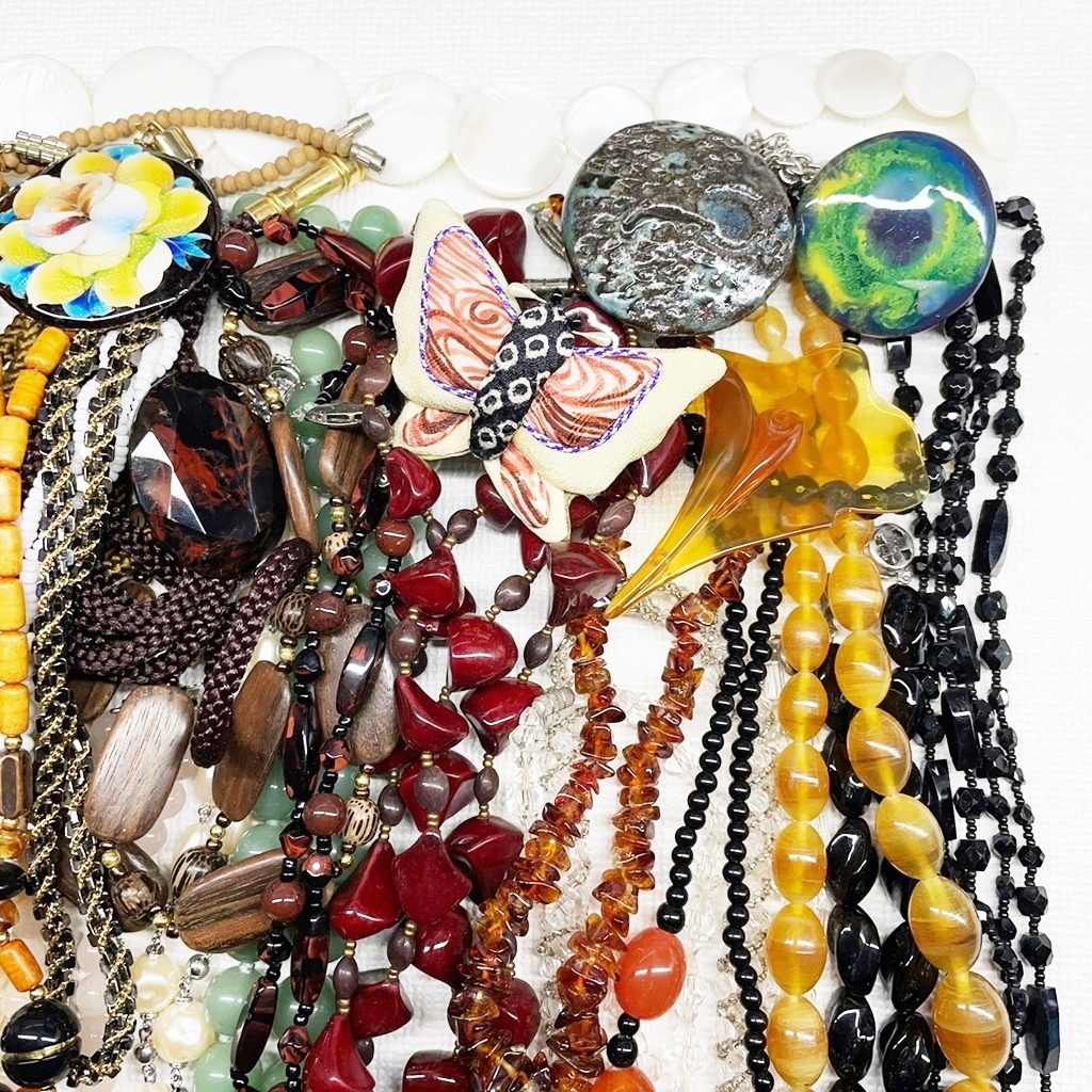 【人気】アクセサリー まとめ 総重量 1，035g ネックレス ブレスレット ブローチ 天然石 パール パワーストーン 卸 レディース/CO27-2