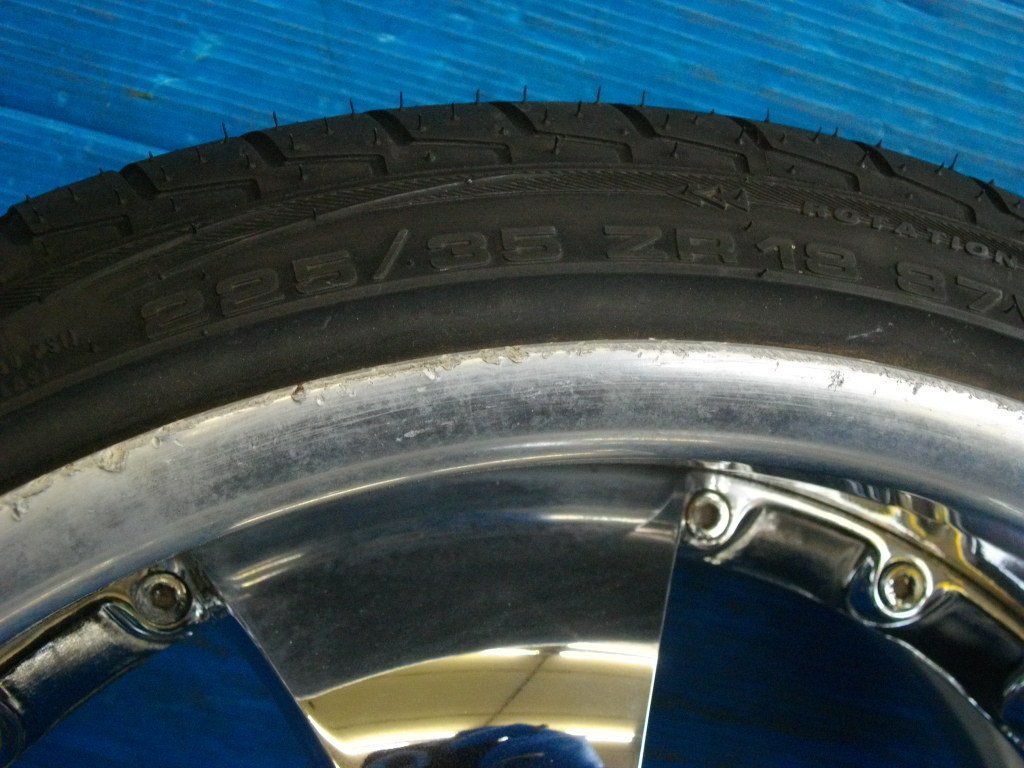H【訳あり】深リム AME シャレン CX 18インチ9.5J+32? 5H 114.3 225 