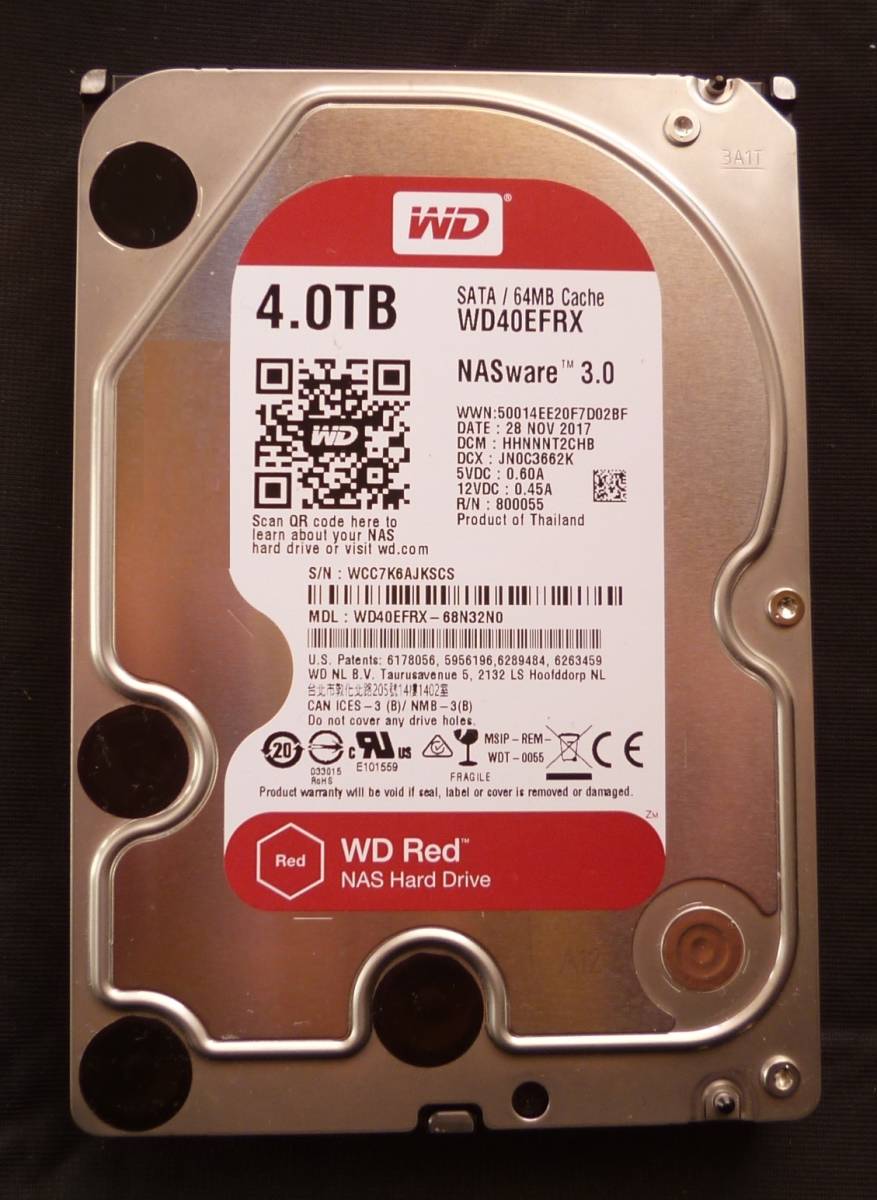 (KSCS)WD Red（稼働36195時間）HDD4TB　3.5インチ SATA600