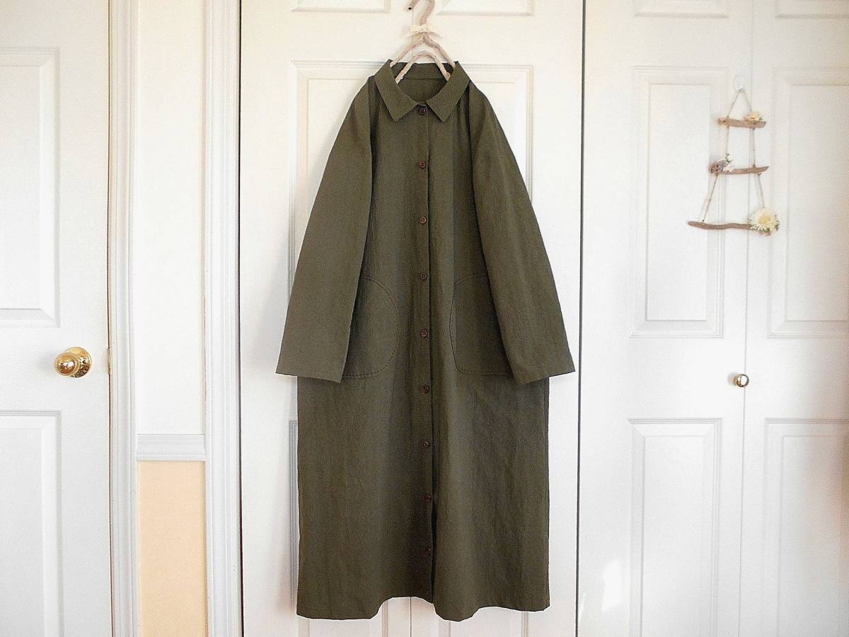 ＊ワッシャーコットン＊襟の付いた羽織り物＊opとして着ても＊handmade＊