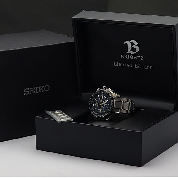 SEIKO ブライツ 8B92 電波ソーラー 箱・説明書・コマ付 美品 良品 1円 セイコー ブライツ 8B92-0AS0 リミテッドエディション 135周年記念
