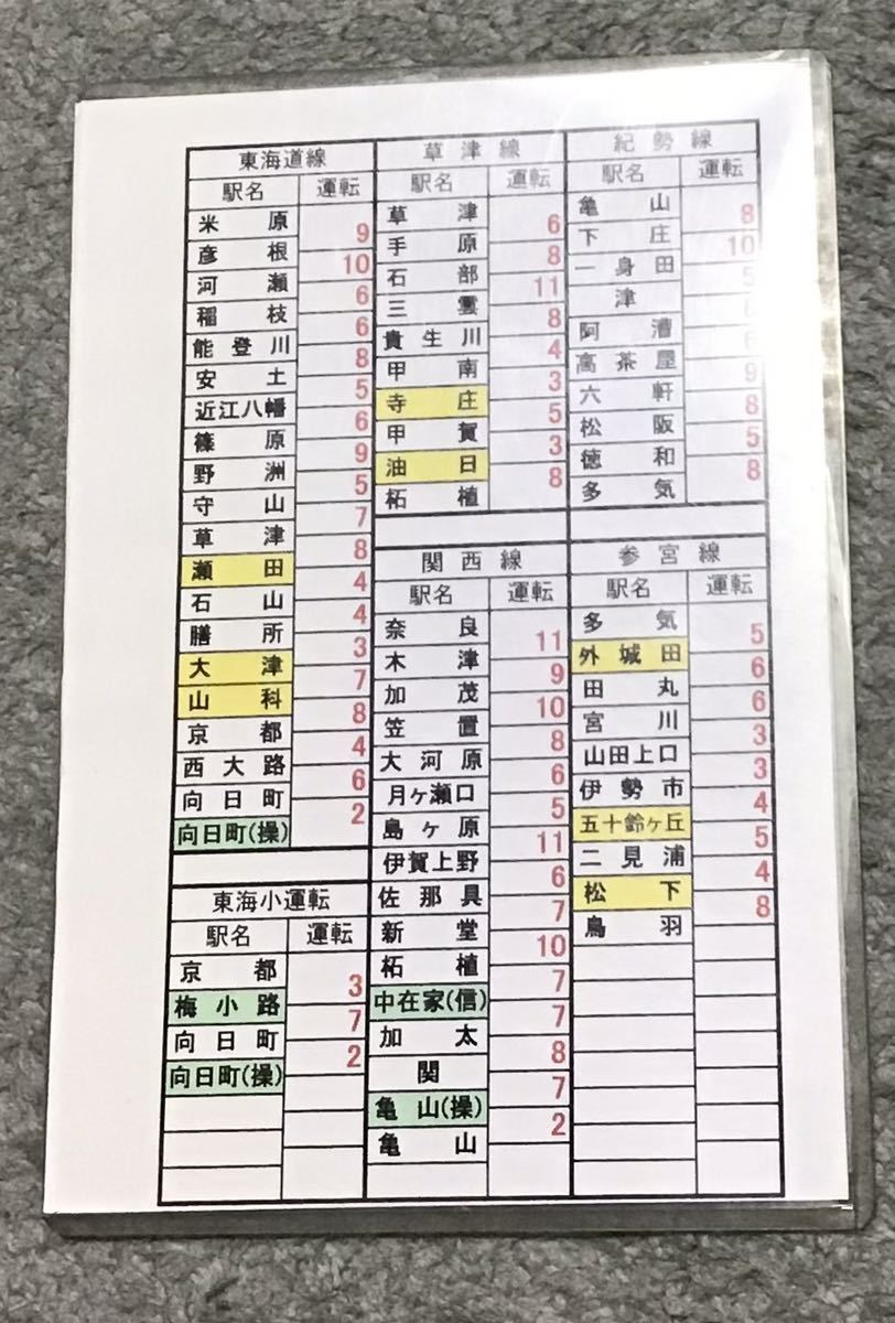 JR西日本 運転手用 時刻表 東海道線 山陽線関西線 草津線 紀勢線(廃品