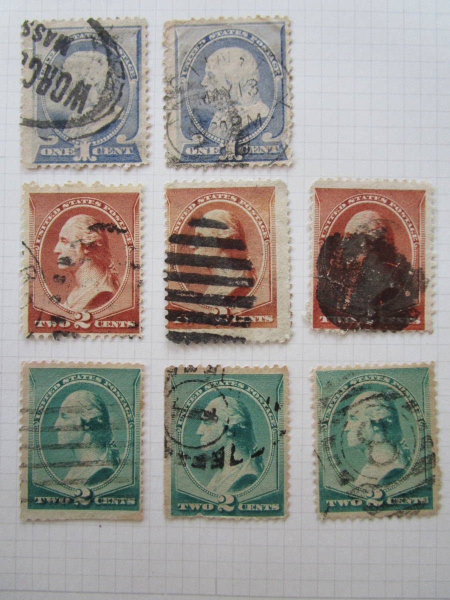 ☆アメリカの古い使用済み切手 49枚 1870年代頃～☆