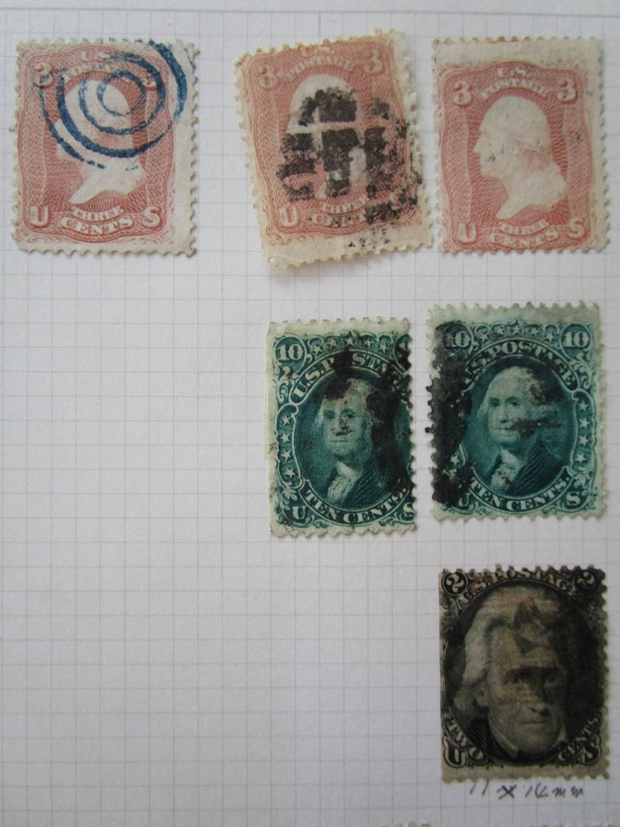 ☆アメリカの古い使用済み切手 49枚 1870年代頃～☆