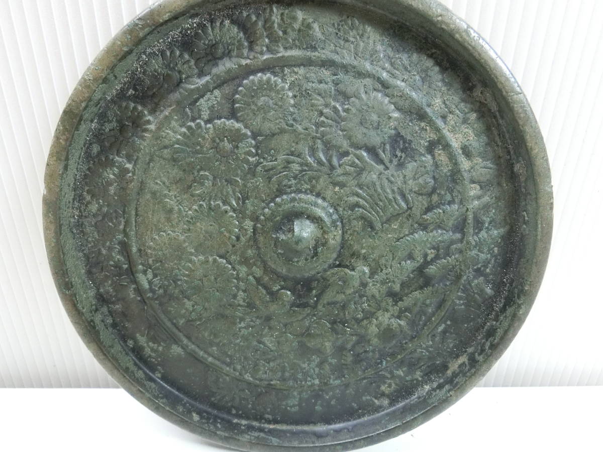 ☆古い鏡 銅鏡 菊花双鳥図 鎌倉時代 和鏡(鏡)｜売買されたオークション