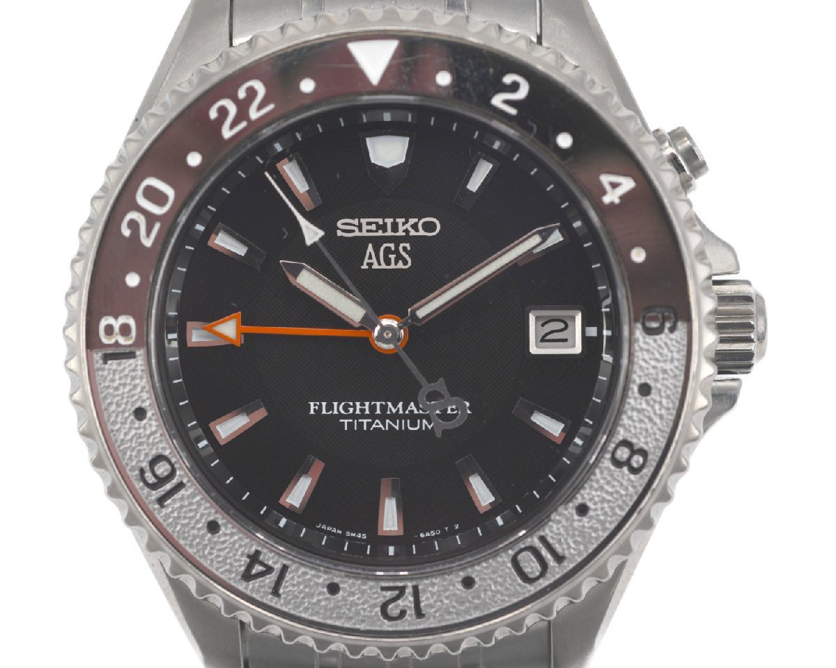 中古品] 稼働品【SEIKO】セイコー AGS [FLIGHT MASTER フライト 