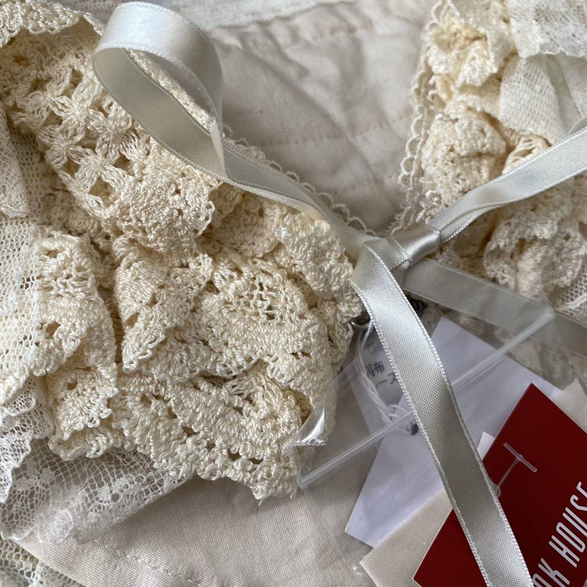 タグ付き】 PINK HOUSE ピンクハウス つけ襟 生成り フリル レース  