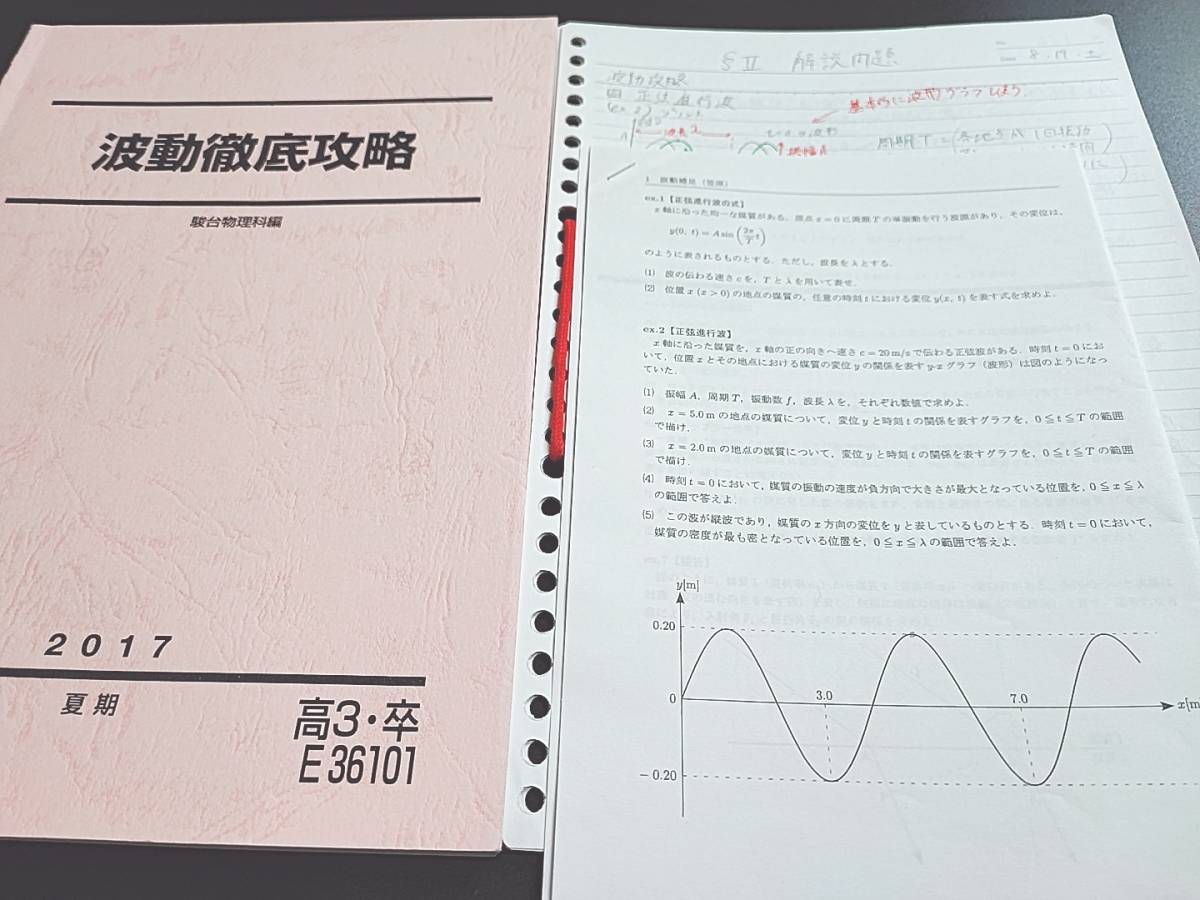 駿台 笠原先生 夏期 波動徹底攻略 テキスト・板書・プリント フル 