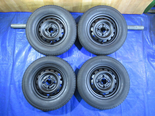 限定セール，高品質 激安 マッドブラック鉄ホイール 日産純正 12-3.5B 4H/100 ET40 + YOKOHAMA 145/80R12 6PR LT 4本 クリッパー ミニキャブ T006542(ラジアルタイヤ)｜売買されたオークション情報、yahooの商品情報をアーカイブ 4穴
