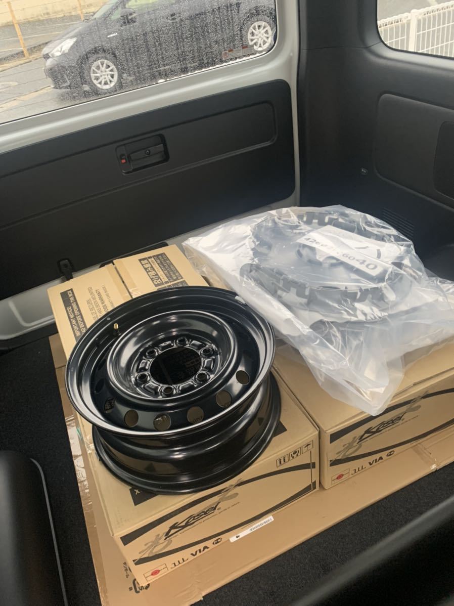 ホイール4個 ホイールカバー4枚】新車外し ハイエース 純正 スチール