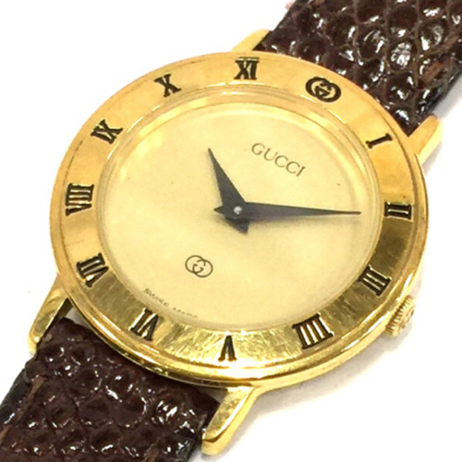 腕時計 GUCCI 稼働 ゴールド 3001L ローマンベゼル 0 グッチ メンズ 