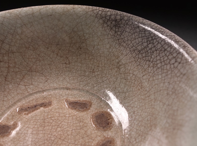 16～17世紀李朝時代中期 高麗井戸脇茶碗 直径16cm 清らかな淡青釉に金