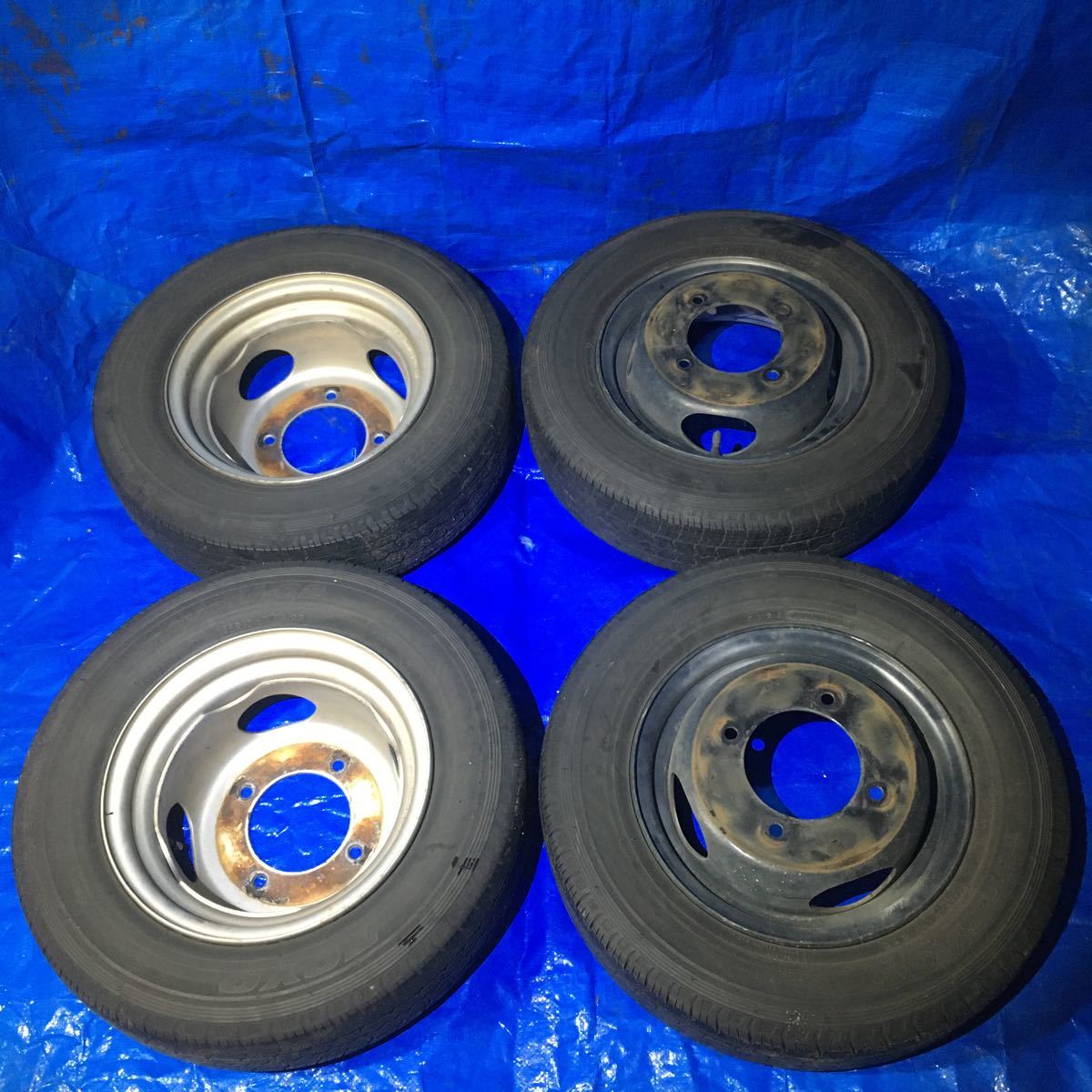 sk82v バネット リア ダブルタイヤ スチールホイール 4本セット sk82 