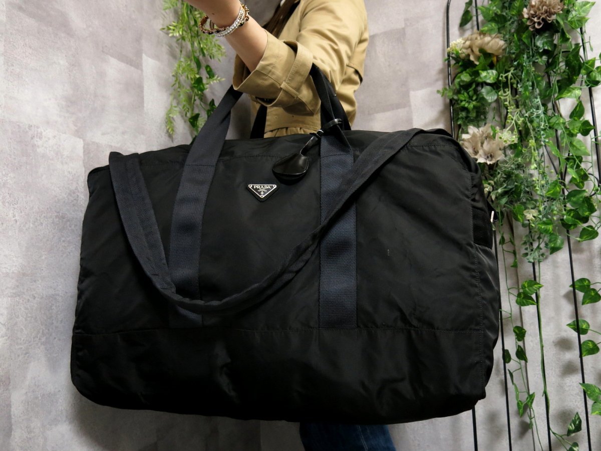 ○PRADA プラダ○ポコノ ナイロン カーフ レザー 本革○2way ボストン 