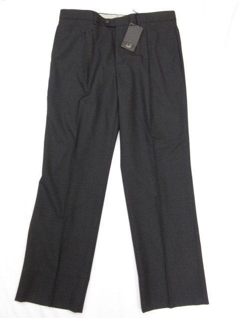 未使用 【ダンヒル dunhill LONDON】 ウール素材 スラックス パンツ (メンズ) size56R チャコールグレー 秋冬 ◎10MP7956◎
