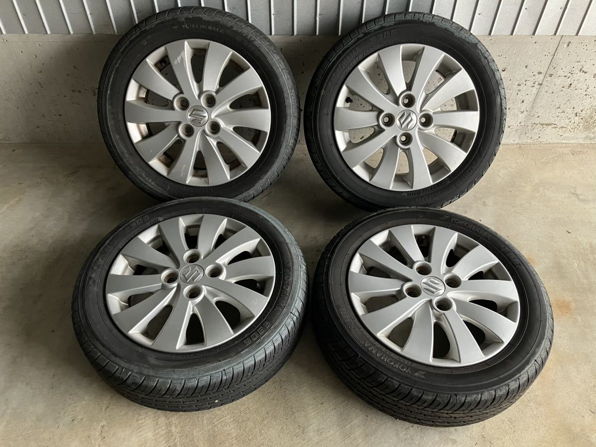 バリ溝 スズキ純正ホイールタイヤセット 155/65R14 14インチ 22年製 MRワゴン