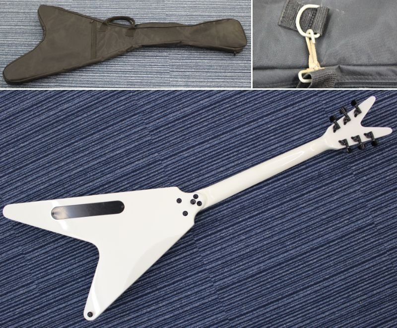 Grass Roots GFV58 グラスルーツ フライングV 白　ケース付 □現状品□ Grass roots Flying V フライングVタイプ エレキギター