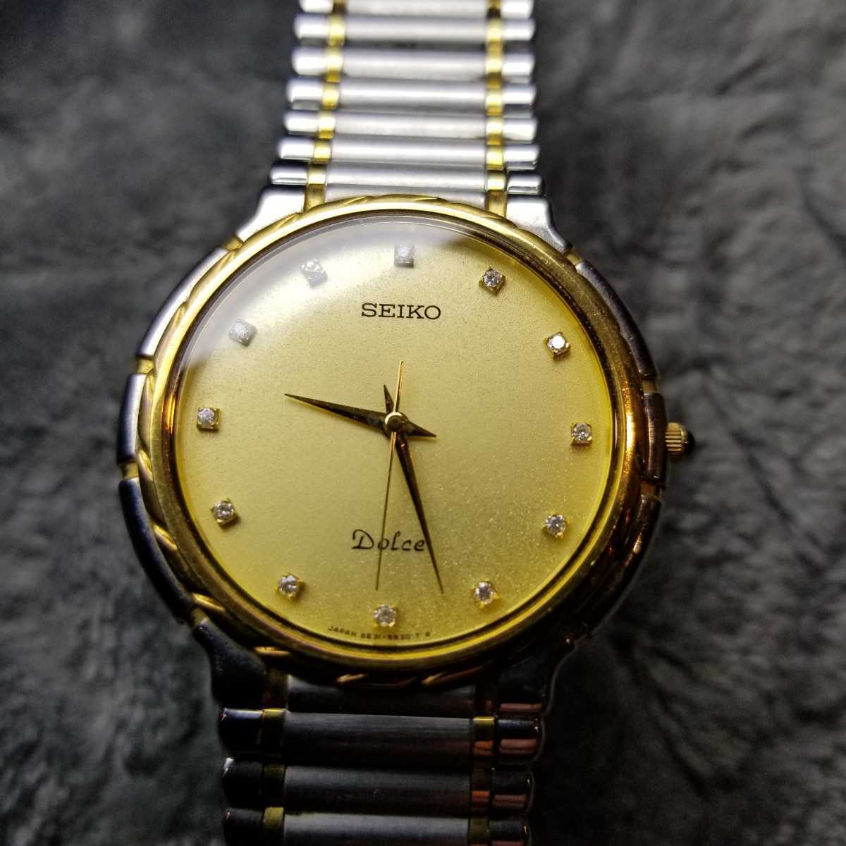 ☆美品☆絶版品☆希少☆SEIKO セイコー DOLCE ドルチェ 5E31-6B40 18KT 