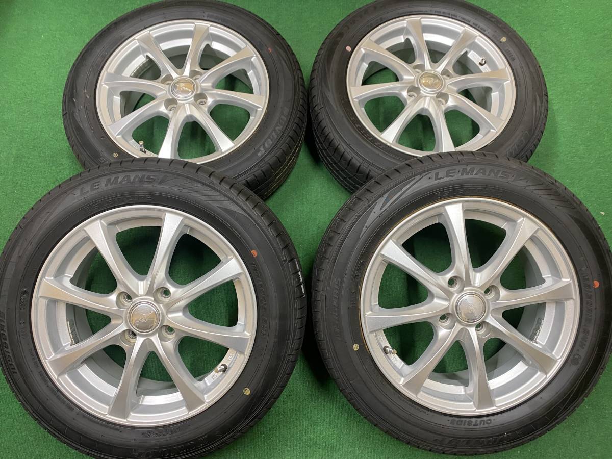 185/60R15・夏タイヤ+アルミホイール4本セット・残り山バッチリ！フィット、フィットシャトル、ヤリス、シエンタ、グレイスなどに！中古
