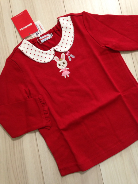 新品☆ミキハウス 襟付き 長袖 Tシャツ 90☆チュニック ダブルB
