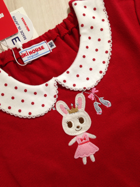 新品☆ミキハウス 襟付き 長袖 Tシャツ 90☆チュニック ダブルB