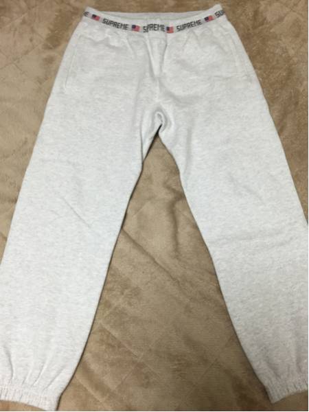 【美品】15FW シュプリーム スウェットパンツ ライトグレー S