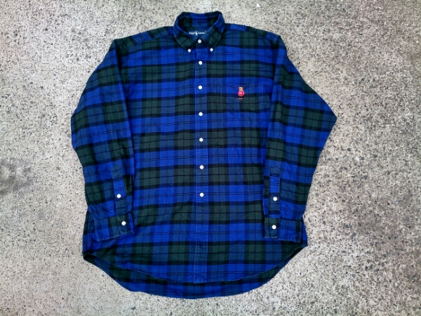 90s ポロベア ラルフローレン B.Dシャツ L POLO RL92 USA トミー