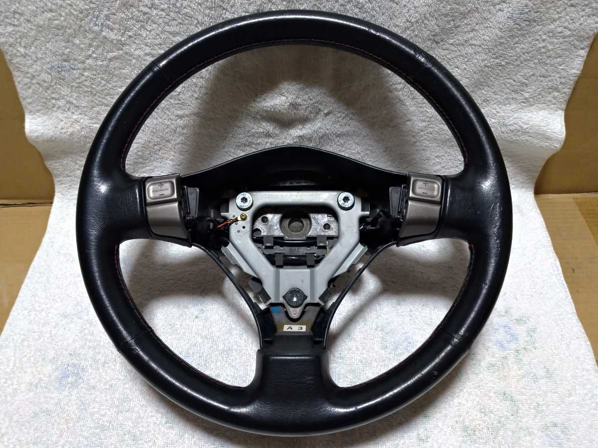 日産 スカイライン R34 純正 本革巻 ステアリングホイール ハンドル デュアルマチックM-ATx シフトスイッチ ER34 ENR34 HR34 張り替え用に