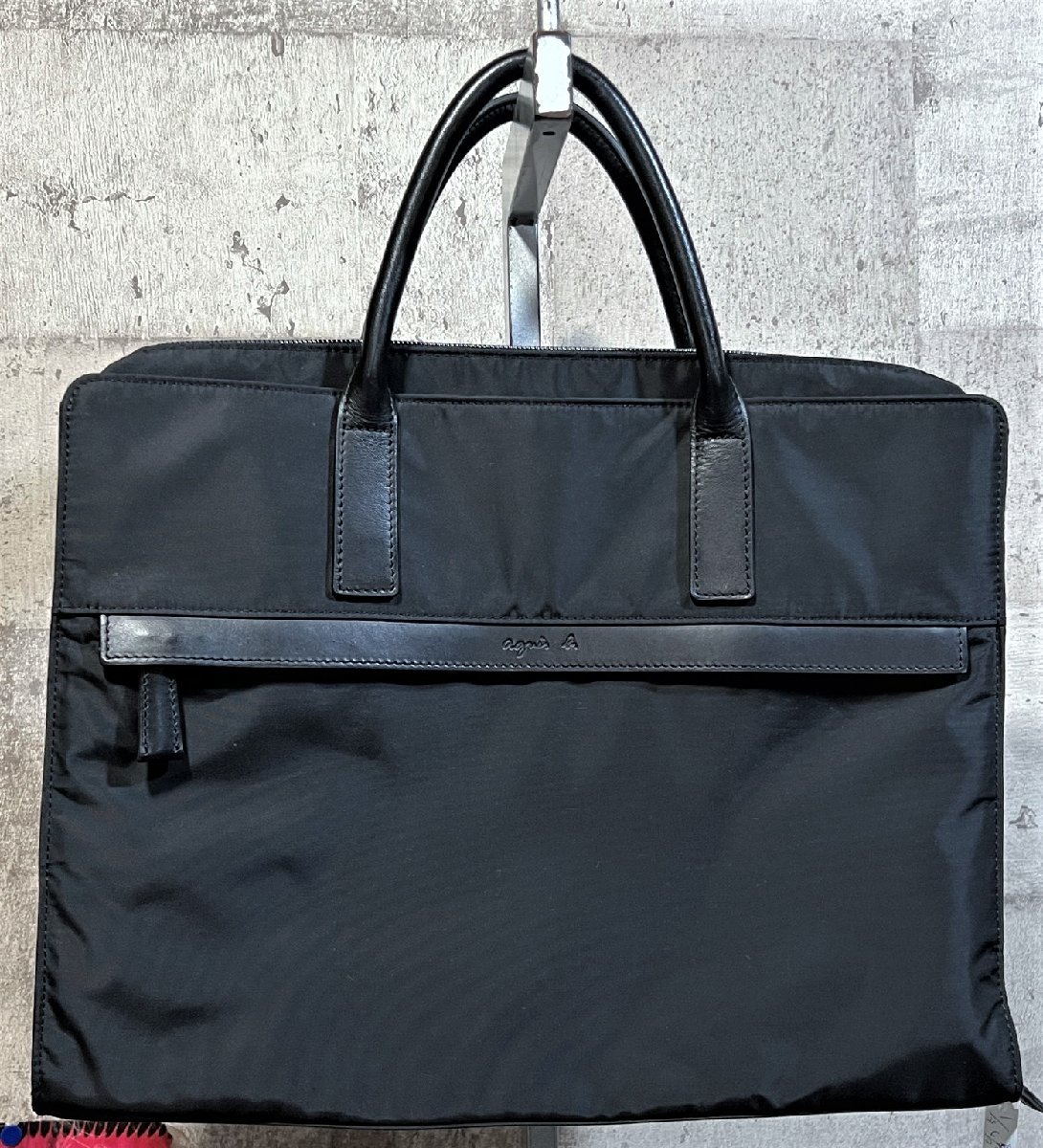 agnes b. アニエスベー 2WAY ビジネスバッグ ネイビー メンズ アニエスベー ビジネスバッグ ボヤージュ トートバッグ 極美品