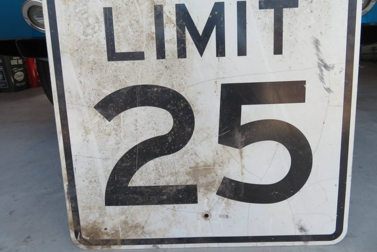 アメリカ ロードサイン SPEED LIMIT25 看板 反射板 インテリア 道路