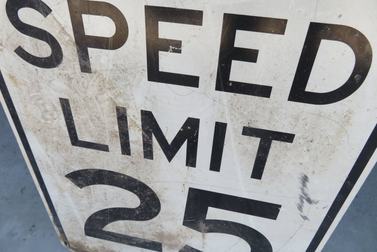 アメリカ ロードサイン SPEED LIMIT25 看板 反射板 インテリア 道路