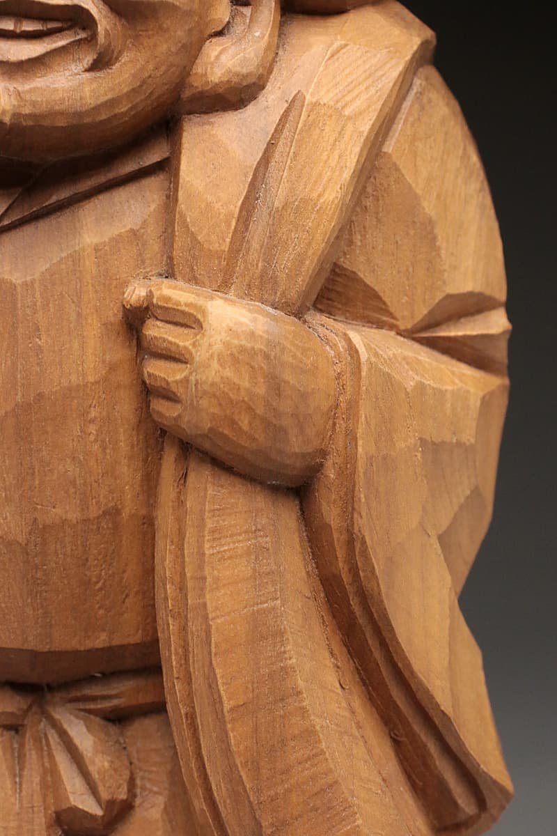 木彫一刀彫】商売繁盛 『大黒天』単品 高さ45cm 置物 木彫 オブジェ