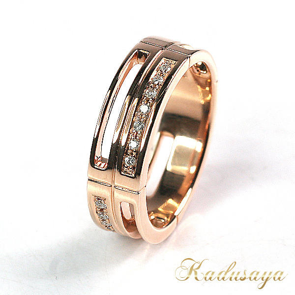 CELINE セリーヌ K10PG ダイヤデザインリング ＃9号 仕上済