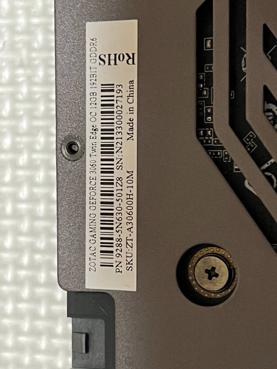 ZOTAC GAMING GEFORCE 3060 Twin Wdge OC 12GB 192BIT GDDR6 中古品（動作確認済み）箱なし　本体のみ_5