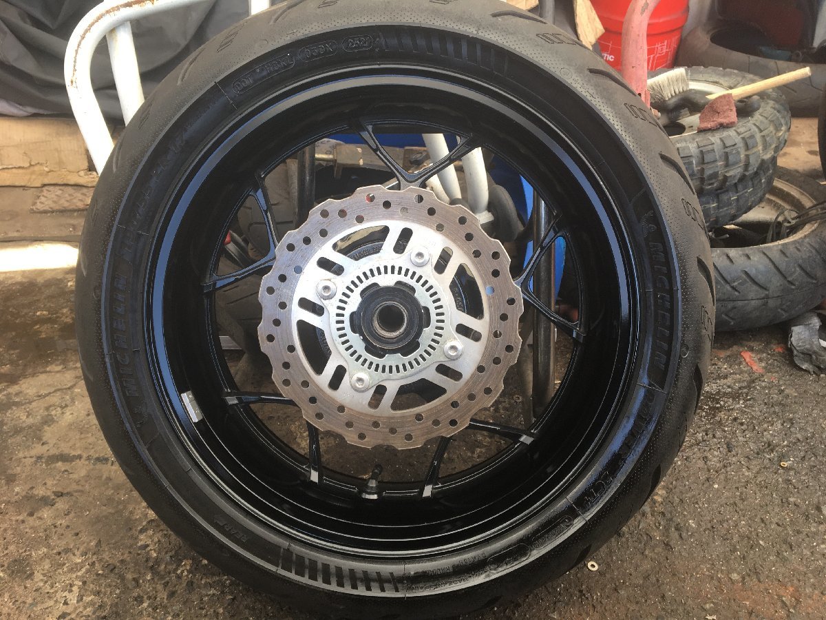 TOYOTA 14インチ アルミホイール タイヤ付き ZX-14R ABS 12-15 E型 F型 リアホイール ディスク付 レストア 組み換え
