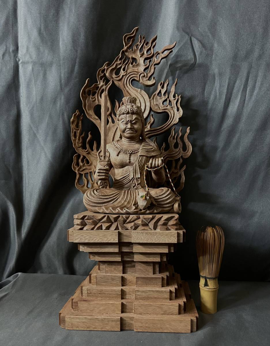 仏教工芸品　総楠製　井波彫刻　一刀彫　極上彫　木彫仏像　九龍観音菩薩立像 井波彫刻 仏教工芸品 極上彫 - 総楠製 木彫仏像 Yahoo!オークション