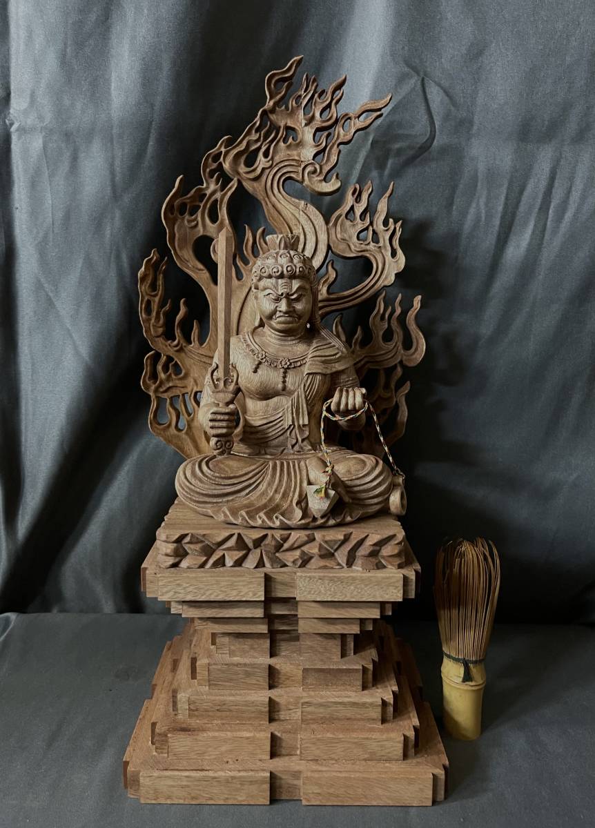 高57cm　井波彫刻　仏教工芸品　楠材　仏師で仕上げ品　護法善神 摩利支天立像 高57cm 井波彫刻 仏教工芸品 楠材 仏師で仕上げ品 護法善神