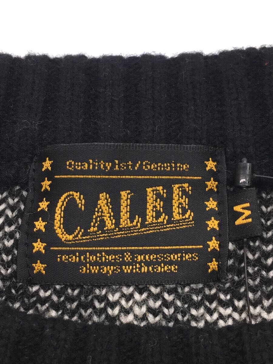 CALEE◇スタジャン/M/ウール/BLK CALEE 「WOOL MELTON STADIUM JUMPER